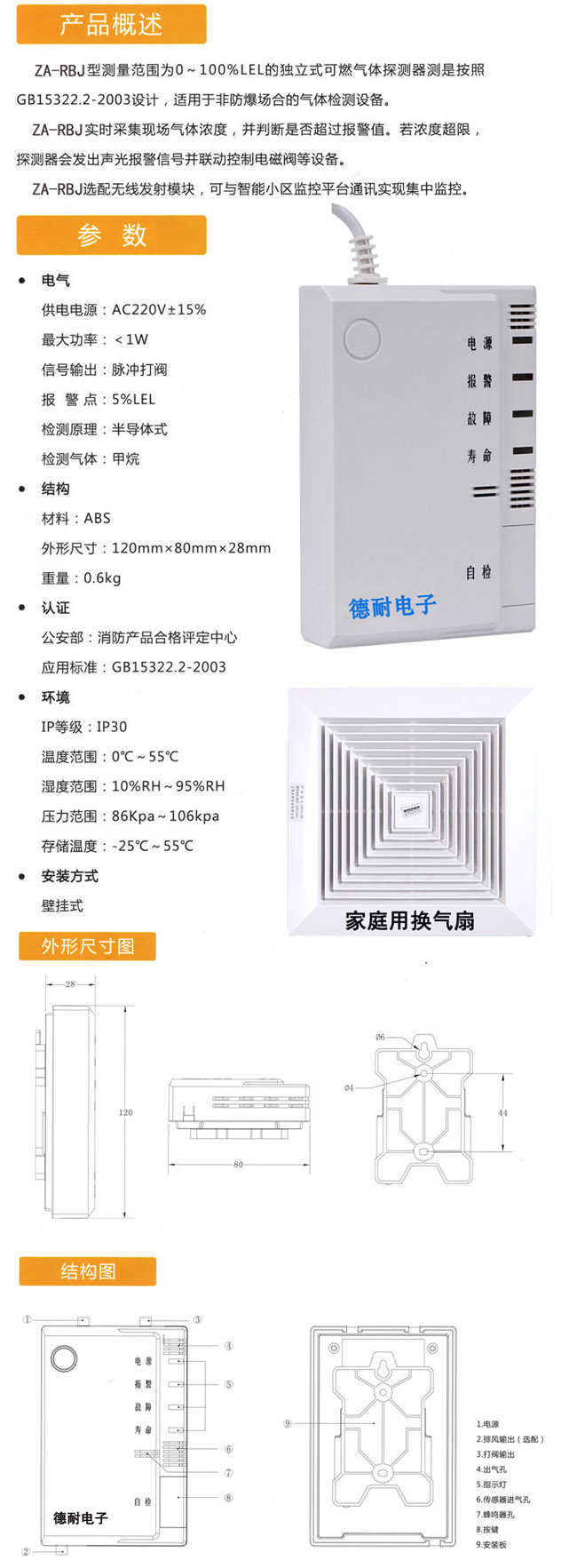 家用燃?xì)鈭?bào)警器